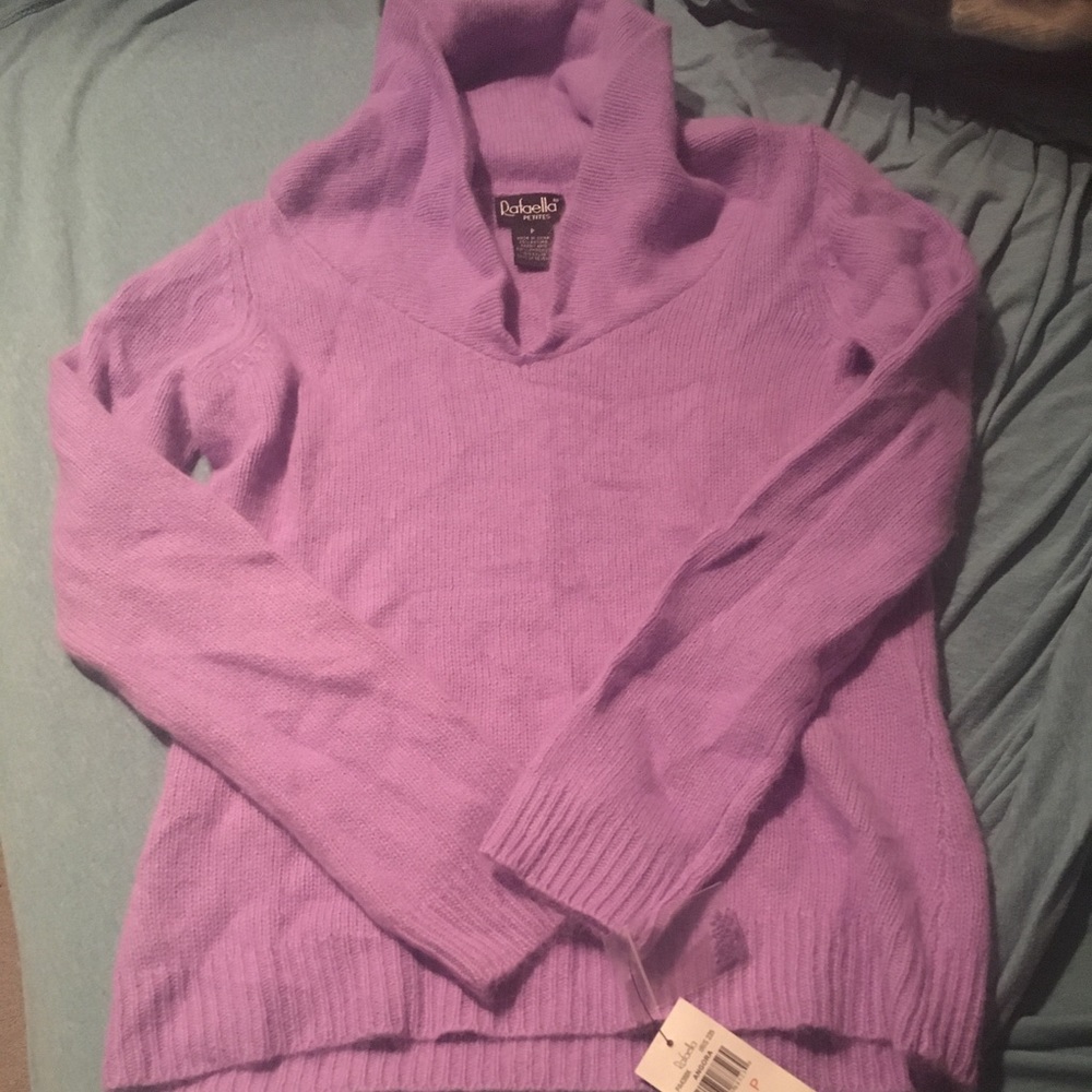 Rafaella Iris Purple Angora Sweater Size Petite